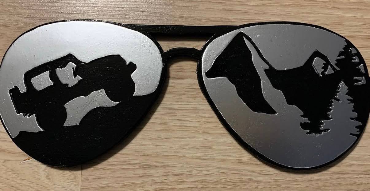Mountain Sunglasses Wood Art