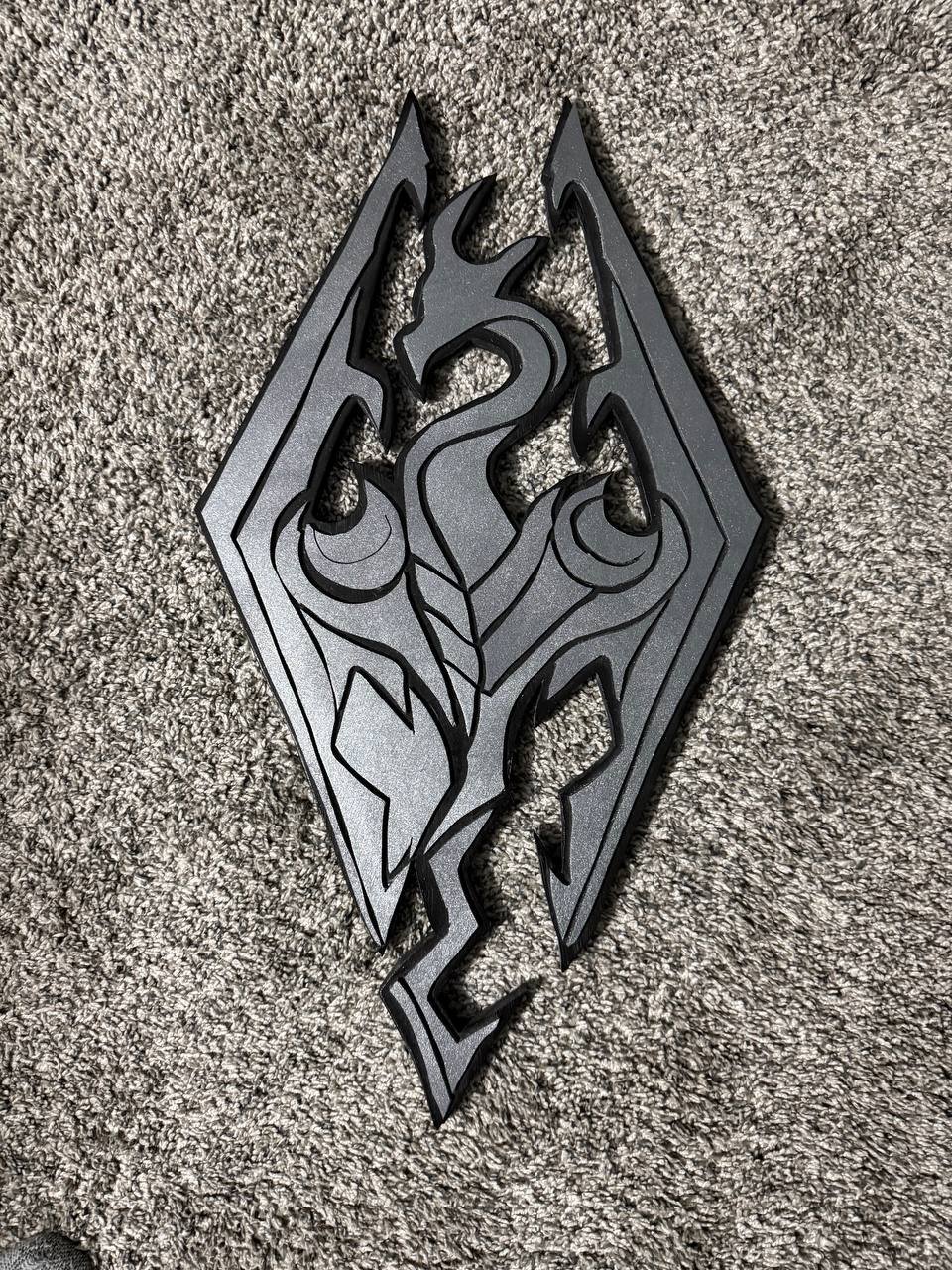 Skyrim Dragon Logo Wood Art