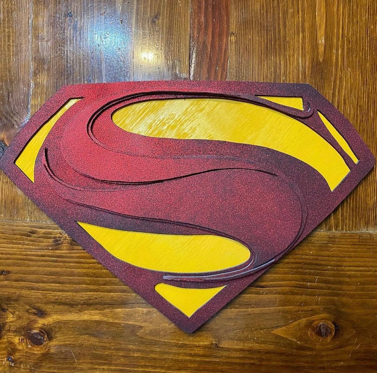 Superman Logo Wood Art