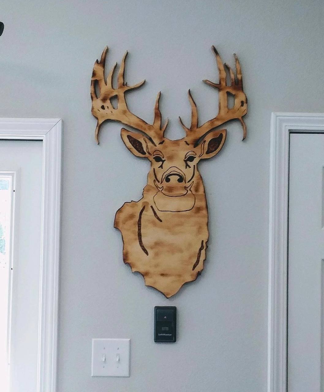 Deer Head Wood Burning